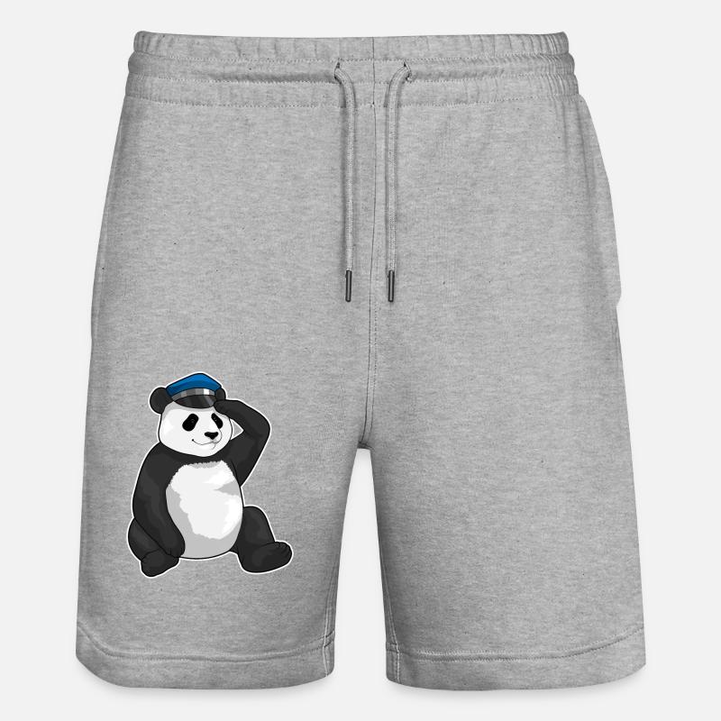 Casquette de police Panda - Short de jogging bio TRAINER Stanley/Stella unisexe - gris chiné