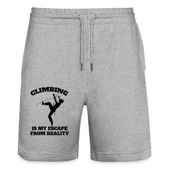 Escalade Montagnes Alpinisme Randonnée en montagne Bloc - Short de jogging bio TRAINER Stanley/Stella unisexe - gris chiné - Devant - Nik (191cm) & Marisol (170cm)