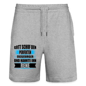 Erzgebirge Mann Namen Sachsen Rene2 - Stanley/Stella Unisex Bio Joggingshorts Trainer  - Grau meliert - Vorne - Nik (191cm) & Marisol (170cm)