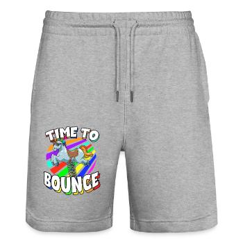 Time To Bounce für Männer und Frauen - Stanley/Stella Unisex Bio Joggingshorts Trainer  - Grau meliert - Vorne - Nik (191cm) & Marisol (170cm)