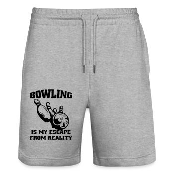 Bowling Kegel Bowler Bowling Gift Bowling Ball - Stanley/Stella Trainer Unisex Organic Jogging Shorts - heather grey - Front - Nik (191cm) & Marisol (170cm)