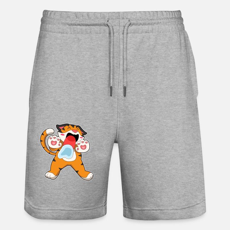 Drôle de tigre - Short de jogging bio TRAINER Stanley/Stella unisexe - gris chiné