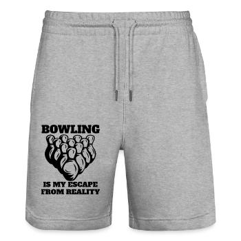 Bowling Bowling Gift Kegel Bowling ball Bowler - Stanley/Stella Trainer Unisex Organic Jogging Shorts - heather grey - Front - Nik (191cm) & Marisol (170cm)