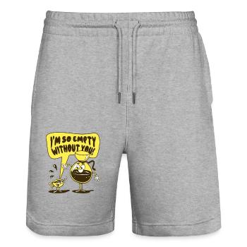 Kaffee Kaffeebohne Geschenk Coffee Tasse Koffein - Stanley/Stella Unisex Bio Joggingshorts Trainer  - Grau meliert - Vorne - Nik (191cm) & Marisol (170cm)