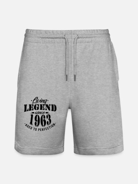 Living legend since 1963 Sayings - Stanley/Stella Trainer Unisex Organic Jogging Shorts - heather grey