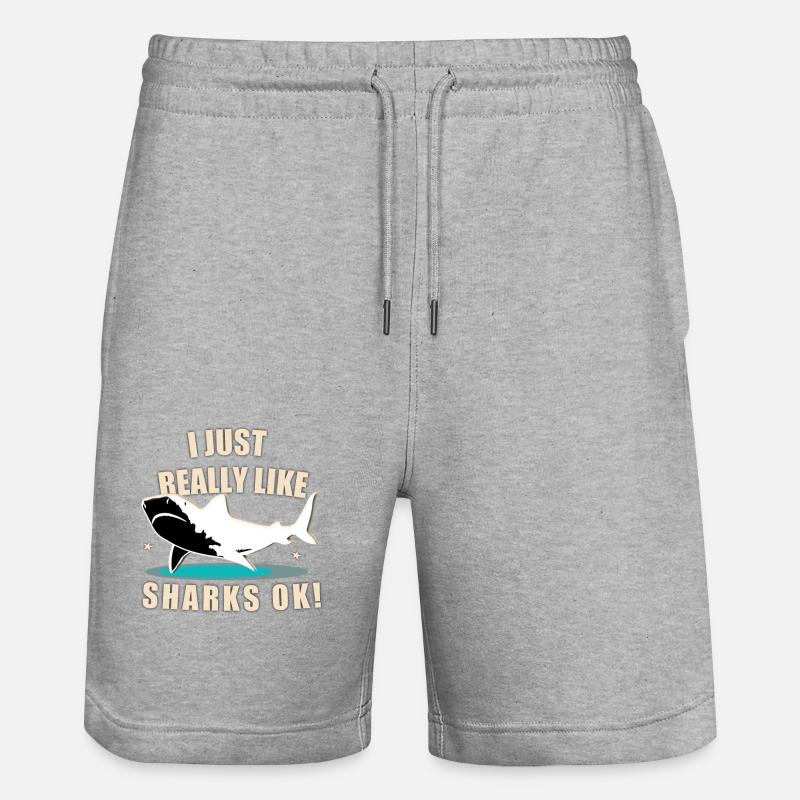 J’adore les requins - Short de jogging bio TRAINER Stanley/Stella unisexe - gris chiné