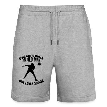 Football player Football coach Footballer Football - Stanley/Stella Trainer Unisex Organic Jogging Shorts - heather grey - Front - Nik (191cm) & Marisol (170cm)