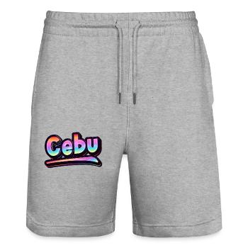 Vintage Philippines Urlaubsreise Asien Cebu - Stanley/Stella Unisex Bio Joggingshorts Trainer  - Grau meliert - Vorne - Nik (191cm) & Marisol (170cm)