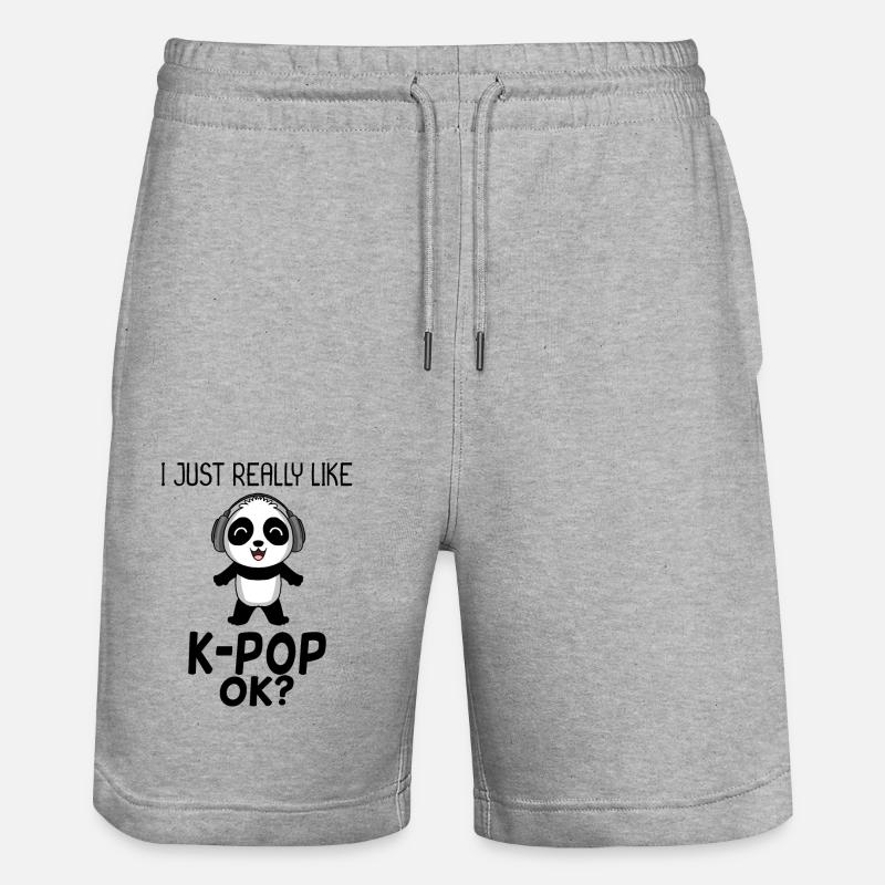 k Pop Dire Panda - Short de jogging bio TRAINER Stanley/Stella unisexe - gris chiné