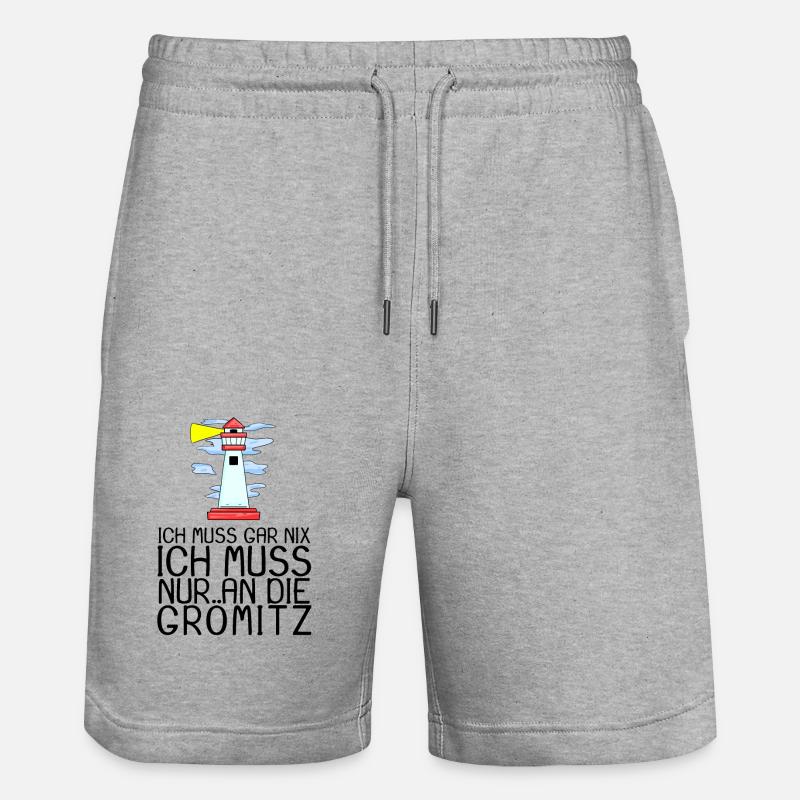 Grömitz Spruch Sprüche - Stanley/Stella Unisex Bio Joggingshorts Trainer  - Grau meliert