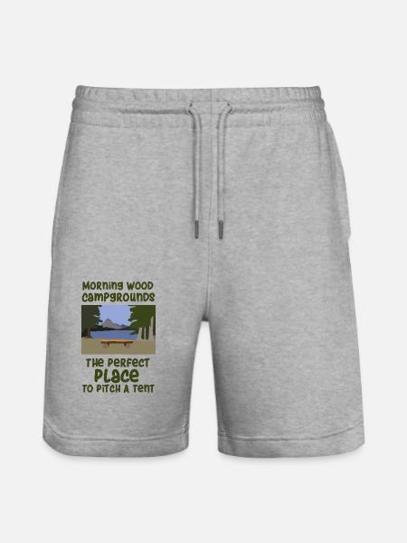Camping slogan camping - Stanley/Stella Trainer Unisex Organic Jogging Shorts - heather grey