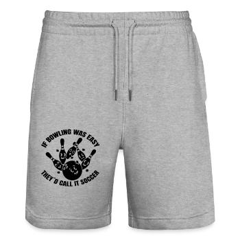 Bowling club Bowling club Bowling Bowling Bowlers - Stanley/Stella Trainer Unisex Organic Jogging Shorts - heather grey - Front - Nik (191cm) & Marisol (170cm)