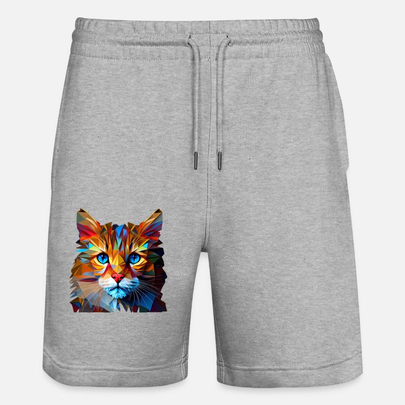 Chaton Chaton Chat Polygone Chat - Short de jogging bio TRAINER Stanley/Stella unisexe - gris chiné