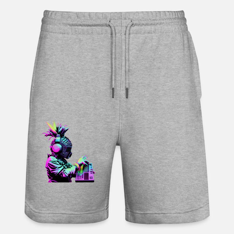 EDM Music Rave Festival Ananas Techno - Short de jogging bio TRAINER Stanley/Stella unisexe - gris chiné