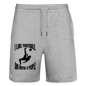 Football Player Football Team Football Design - Short de jogging bio TRAINER Stanley/Stella unisexe - gris chiné - Devant - Nik (191cm) & Marisol (170cm)