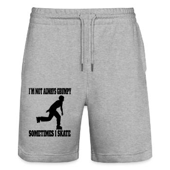 Rollschuh Geschenk Inline Skater skaten Inliner - Stanley/Stella Unisex Bio Joggingshorts Trainer  - Grau meliert - Vorne - Nik (191cm) & Marisol (170cm)