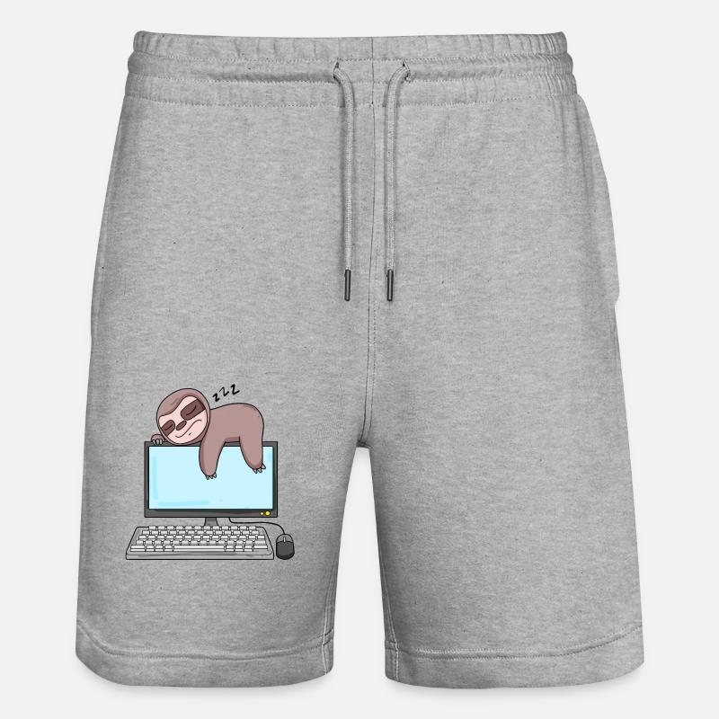 Computer Nerd Programmer Gift - Stanley/Stella Trainer Unisex Organic Jogging Shorts - heather grey