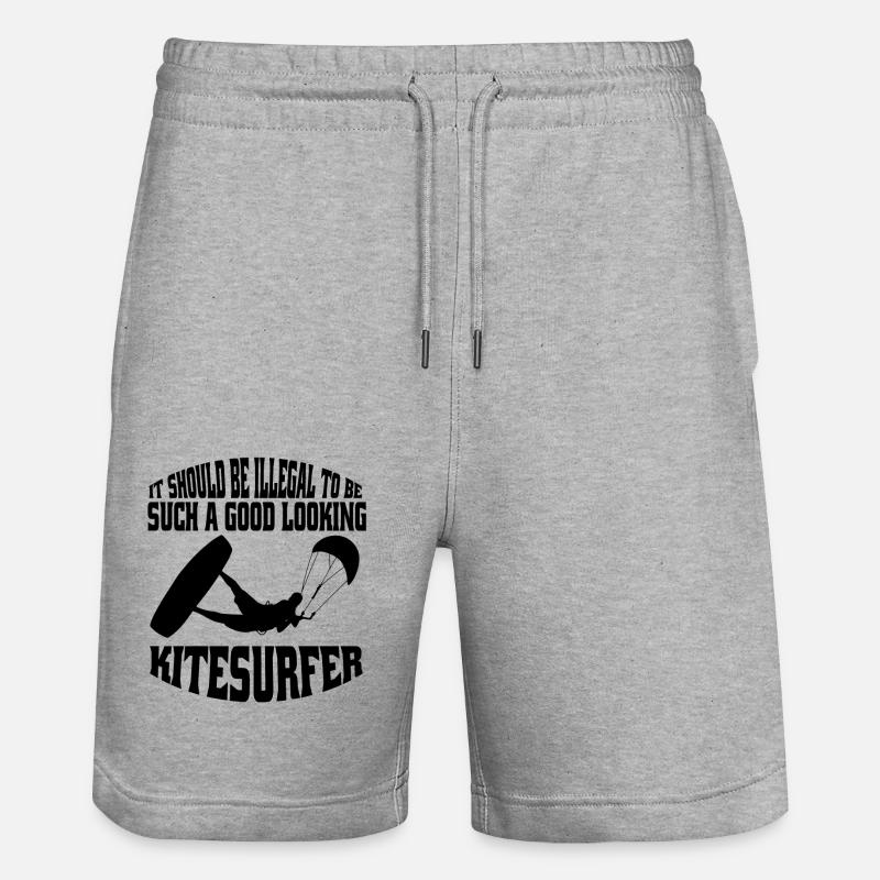 Kitesurf Kitesurfer Windsurfer Windsurf - Short de jogging bio TRAINER Stanley/Stella unisexe - gris chiné