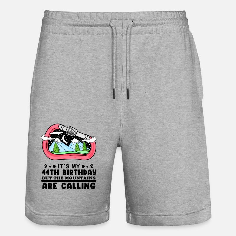 44e anniversaire Mountains 44 ans - Short de jogging bio TRAINER Stanley/Stella unisexe - gris chiné
