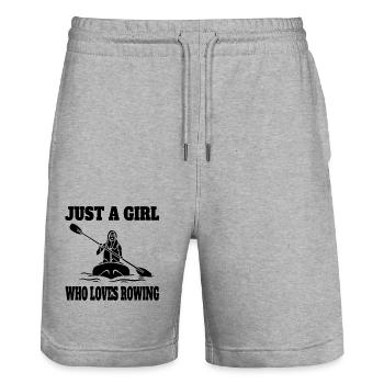 Ruderer Ruderteam Rudersport Rudern Ruderverein - Stanley/Stella Unisex Bio Joggingshorts Trainer  - Grau meliert - Vorne - Nik (191cm) & Marisol (170cm)