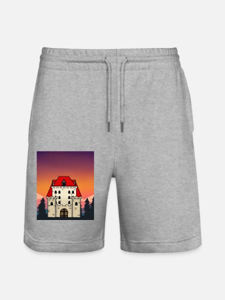 Castle Castle Middle Ages Fairy Tale Character - Stanley/Stella Trainer Unisex Organic Jogging Shorts - heather grey