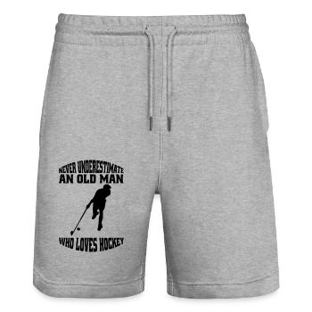 Hockey Cadeau Floorball Joueur de hockey Hockey sur gazon - Short de jogging bio TRAINER Stanley/Stella unisexe - gris chiné - Devant - Nik (191cm) & Marisol (170cm)