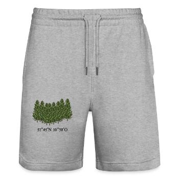 Harz Koordinaten - Stanley/Stella Unisex Bio Joggingshorts Trainer  - Grau meliert - Vorne - Nik (191cm) & Marisol (170cm)