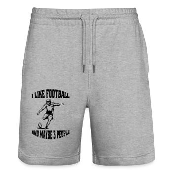 Footballspieler Footballtrainer American Football - Stanley/Stella Unisex Bio Joggingshorts Trainer  - Grau meliert - Vorne - Nik (191cm) & Marisol (170cm)