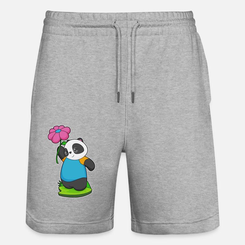 Fleur de panda - Short de jogging bio TRAINER Stanley/Stella unisexe - gris chiné