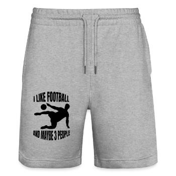 Fußballmannschaft Fußballdesign Fußballspieler - Stanley/Stella Unisex Bio Joggingshorts Trainer  - Grau meliert - Vorne - Nik (191cm) & Marisol (170cm)