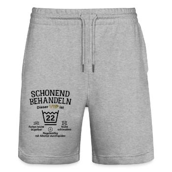 22. Geburtstag Schonend Behandeln 22 VIP ist 22 - Stanley/Stella Unisex Bio Joggingshorts Trainer  - Grau meliert - Vorne - Nik (191cm) & Marisol (170cm)
