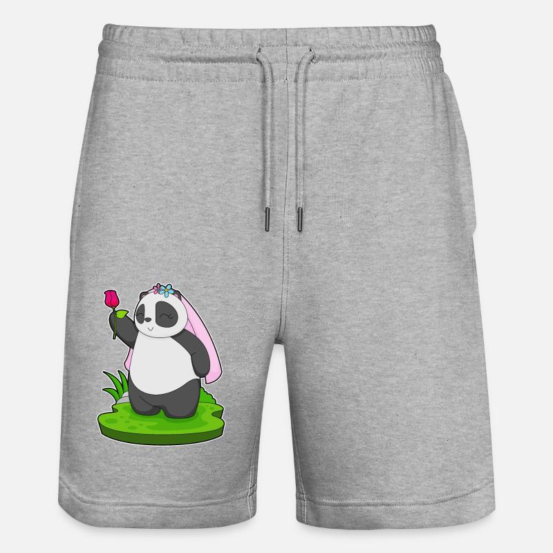 Panda Bride Rose Mariage - Short de jogging bio TRAINER Stanley/Stella unisexe - gris chiné