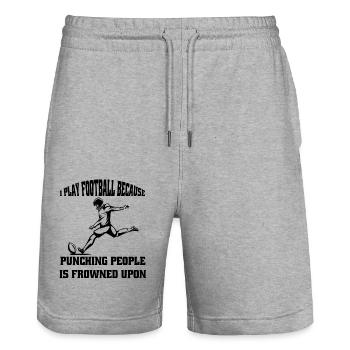 Footballspieler Footballtrainer American Football - Stanley/Stella Unisex Bio Joggingshorts Trainer  - Grau meliert - Vorne - Nik (191cm) & Marisol (170cm)