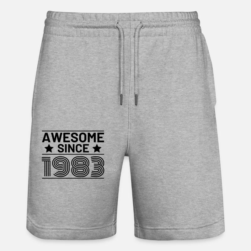 1983 Anniversaire Rétro - Short de jogging bio TRAINER Stanley/Stella unisexe - gris chiné