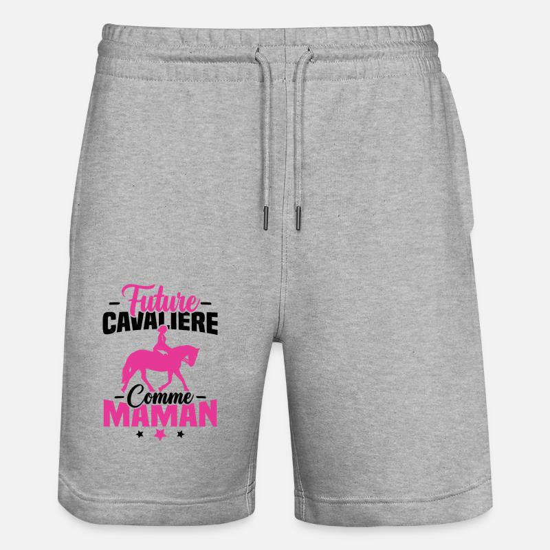 Future cavalière comme maman - Short de jogging bio TRAINER Stanley/Stella unisexe - gris chiné