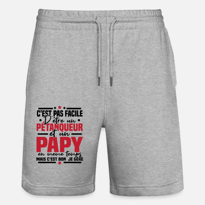 Pétanqueur et Papy - Short de jogging bio TRAINER Stanley/Stella unisexe - gris chiné