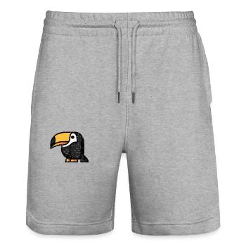 Kawaii Tukan Paradiesvogel Design - Niedliche - Stanley/Stella Unisex Bio Joggingshorts Trainer  - Grau meliert - Vorne - Nik (191cm) & Marisol (170cm)