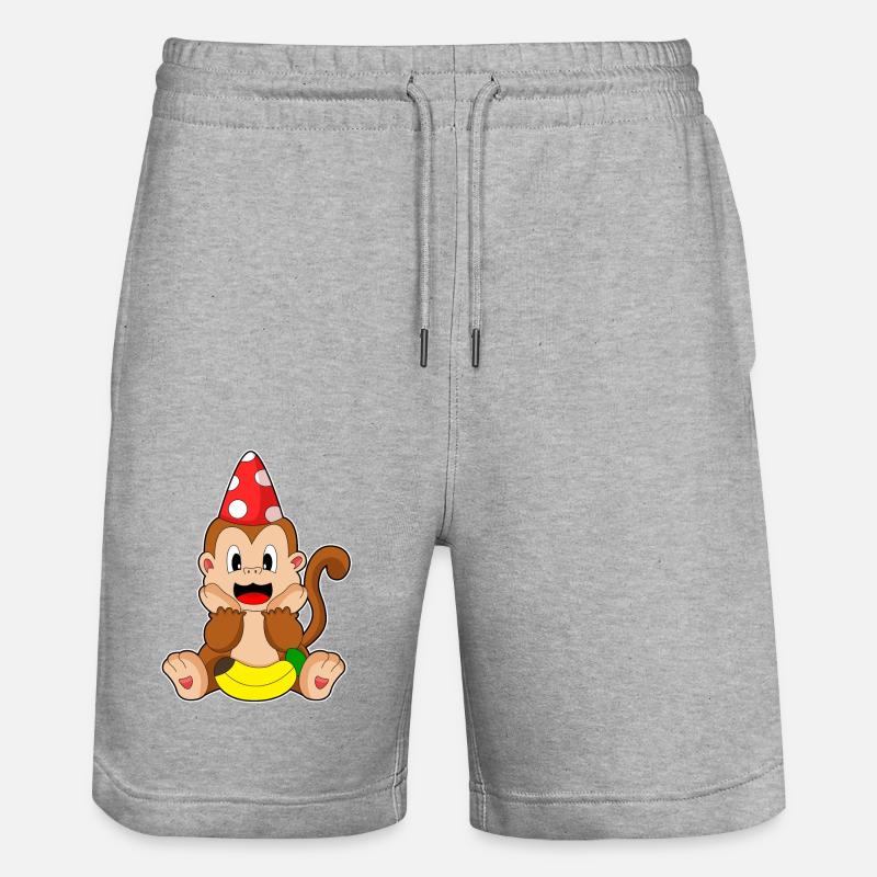 Chapeau de fête de singe - Short de jogging bio TRAINER Stanley/Stella unisexe - gris chiné