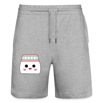 Bateau de croisière Kawaii Mignon Croisière Vacances - Short de jogging bio TRAINER Stanley/Stella unisexe - gris chiné - Devant - Nik (191cm) & Marisol (170cm)