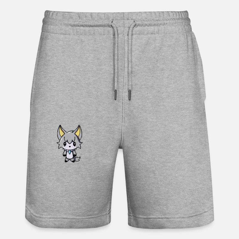 Wolf Wolfshund Vampir Emo - Stanley/Stella Unisex Bio Joggingshorts Trainer  - Grau meliert