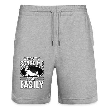 Don't scare me i fart easily - Stanley/Stella Unisex Bio Joggingshorts Trainer  - Grau meliert - Vorne - Nik (191cm) & Marisol (170cm)