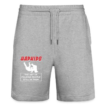 Hapkido Mixed Martial Arts Kampfsport Kampfkunst - Stanley/Stella Unisex Bio Joggingshorts Trainer  - Grau meliert - Vorne - Nik (191cm) & Marisol (170cm)