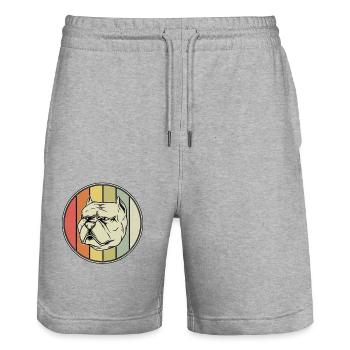 Pitbull Retro - Stanley/Stella Unisex Bio Joggingshorts Trainer  - Grau meliert - Vorne - Nik (191cm) & Marisol (170cm)