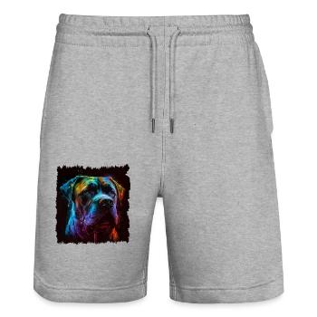 Cane Corso für einen Cane Corso Besitzer - Stanley/Stella Unisex Bio Joggingshorts Trainer  - Grau meliert - Vorne - Nik (191cm) & Marisol (170cm)