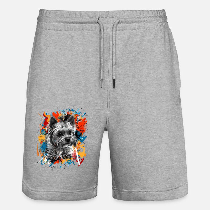 Yorkshire Terrier - Short de jogging bio TRAINER Stanley/Stella unisexe - gris chiné