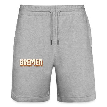 Bremerin Bremer Bremen - Stanley/Stella Trainer Unisex Organic Jogging Shorts - heather grey - Front - Nik (191cm) & Marisol (170cm)