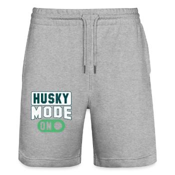 Mode Husky activé - Short de jogging bio TRAINER Stanley/Stella unisexe - gris chiné - Devant - Nik (191cm) & Marisol (170cm)