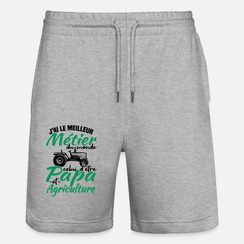 Papa et agriculture - Short de jogging bio TRAINER Stanley/Stella unisexe - gris chiné