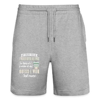 Air Traffic Controller - Stanley/Stella Trainer Unisex Organic Jogging Shorts - heather grey - Front - Nik (191cm) & Marisol (170cm)