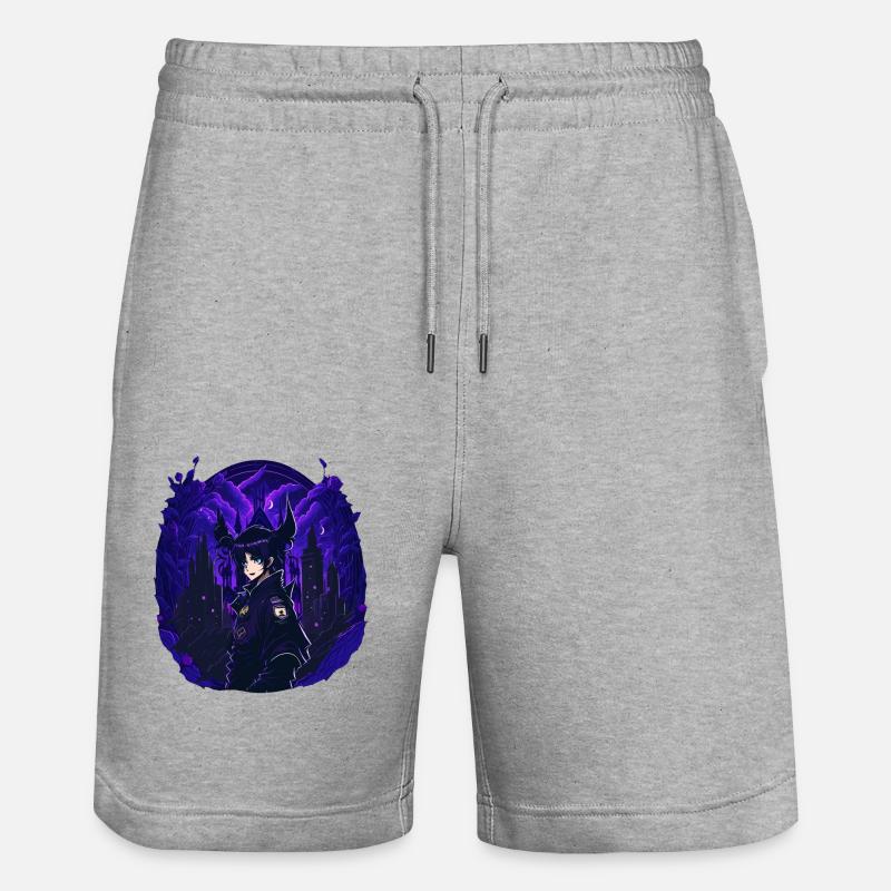 Goth Anime Girl nuit noire - Short de jogging bio TRAINER Stanley/Stella unisexe - gris chiné